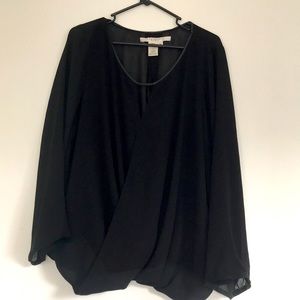 Black drape top. Super cute.